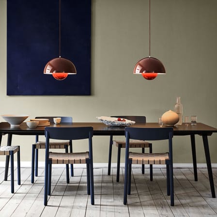 Suspension Flowerpot Big VP2 métal bleu cobalt / Ø 50 cm - Verner Panton, 1968 - &tradition