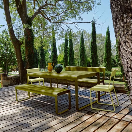 Table rectangulaire Bellevie métal vert / 196 x 90 cm - 8 à 10 personnes - Fermob