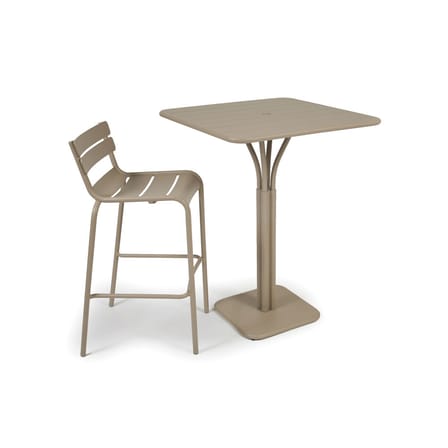 Chaise de bar Luxembourg métal noir / H 80 cm - Aluminium - Fermob