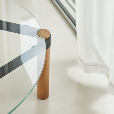 Tavolino Disc vetro trasparente / Ø 80 cm - TIPTOE