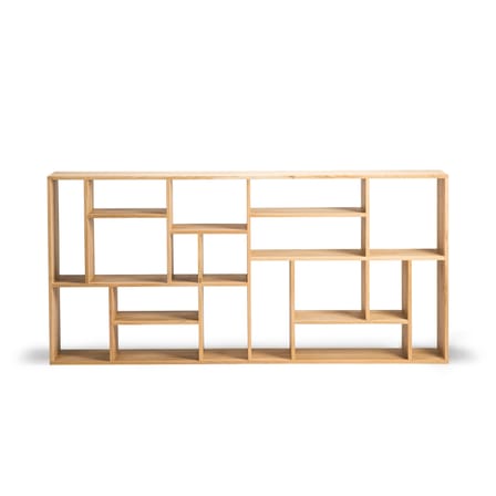 Bibliothèque M Large bois naturel / Chêne massif - L 104 x H 219 cm - Ethnicraft