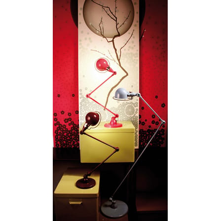 Lampe de table Signal SI333 métal orange / 2 bras - H 60 cm - Design 1950 - Jieldé