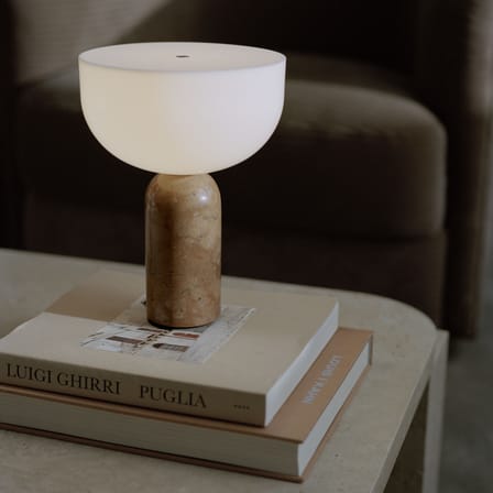 Lampe sans fil rechargeable Kizu LED marbre orange / Base marbre - H 24 cm - NEW WORKS
