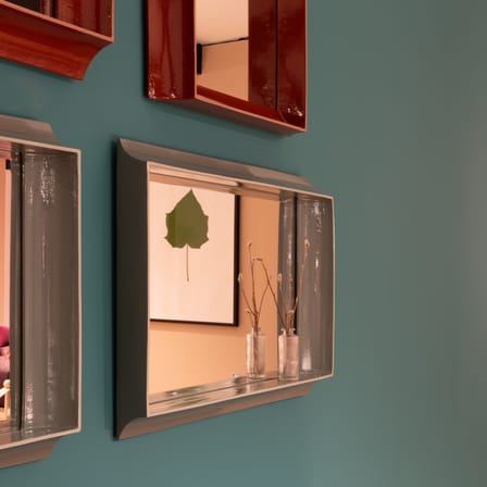 Miroir mural Coves céramique violet / Avec étagère - 80 x 60 cm - Magis