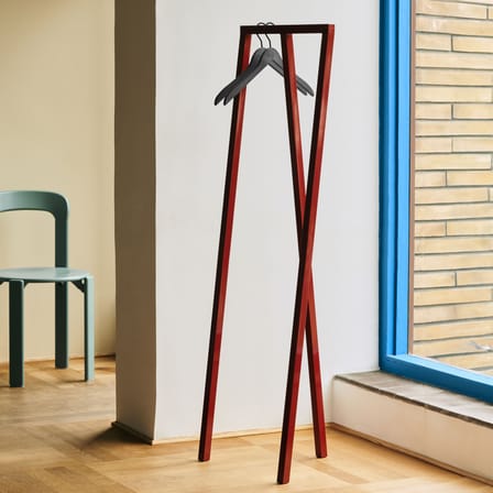 Portant Loop Stand Hall métal rouge / L 45 x P 39 x H 150 cm - Hay
