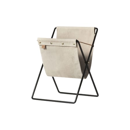 Porte-revues Herman métal tissu noir beige / Pliant - Ferm Living