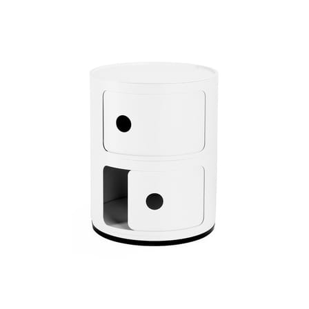 Rangement Componibili blanc mat 1968 / 2 portes - H 40 cm 100% recyclé - Kartell