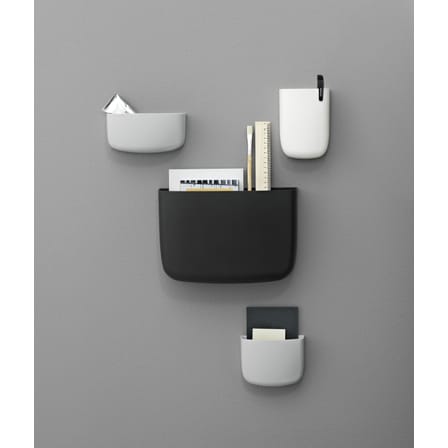 Rangement mural Pocket 3 plastique noir / L 10 x H 14 cm - Normann Copenhagen