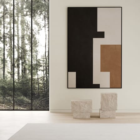 Table d'appoint Temple Tall pierre blanc / 33 x 32 x H 50 cm - Calcaire - 101 COPENHAGEN