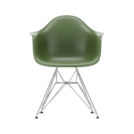 RE DAR - Eames Plastic Armchair Armchair plastic material green / (1950) - Chrome legs / Recycled - Vitra