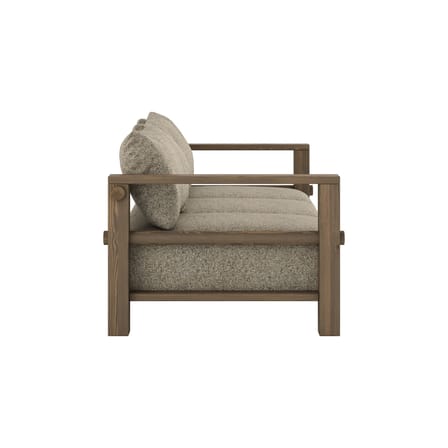 Divano convertibile Bare tessuto legno grigio / Letto 1 persona - L 225 cm - KARUP