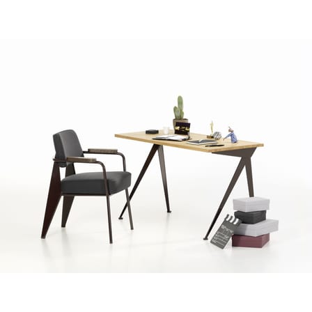 Bureau Compas Direction bois naturel / Jean Prouvé, 1953 - L 125 cm - Vitra