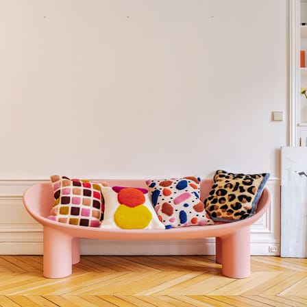 Coussin Leopard  / 45 x 45 cm - Laine tissée main - COLORTHERAPIS