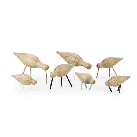 Décoration Oiseau Shorebird L chêne naturel  & blanc / L 22 x H 14 cm - Normann Copenhagen