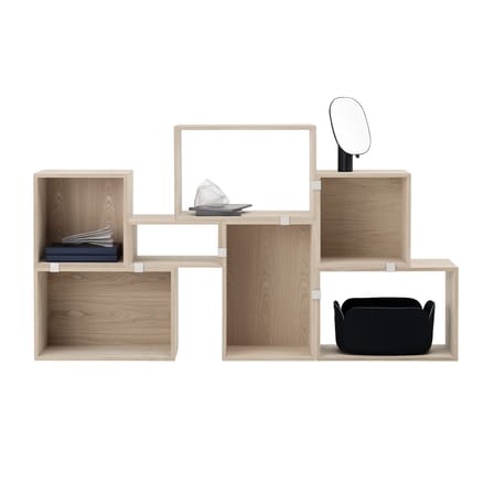 Étagère Stacked bois vert / Large rectangulaire 65x43 cm / Avec fond - Muuto