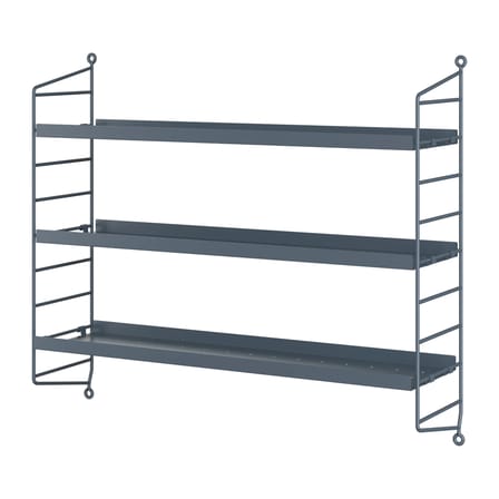 Etagère String® Pocket / Métal perforé - L 60 x H 50 cm - String Furniture