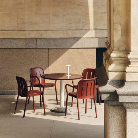 Fauteuil empilable Deville métal rouge - Hay