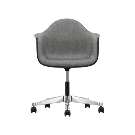 Fauteuil à roulettes PACC - Eames Plastic Armchair plastique noir / (1950) - Rembourrage intégral / Recyclé - Vitra