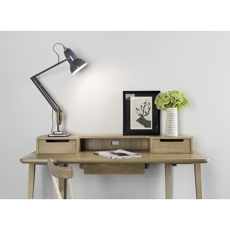 Lampe de table Original 1227 métal gris / Laiton - Réédition 1930' - Anglepoise
