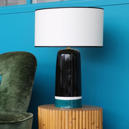 Lampe de table Sicilia Large céramique bleu / H 60 cm - Maison Sarah Lavoine