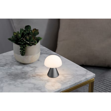 Lampe sans fil rechargeable Mina Mini LED métal plastique gris / H 8,3 cm / INDOOR - Lexon