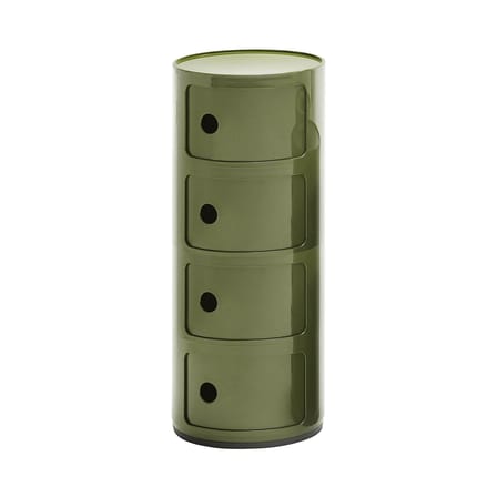 Rangement Componibili plastique vert / 4 tiroirs - H 77 cm - Anna Castelli Ferrieri, 1968 - Kartell