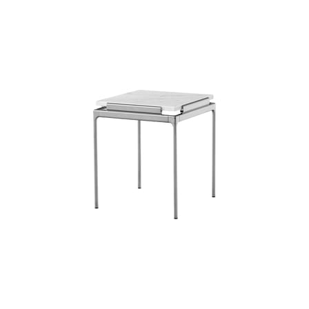 Table d'appoint Sett LN11 marbre blanc / 40 x 40 x H 46 cm - &tradition