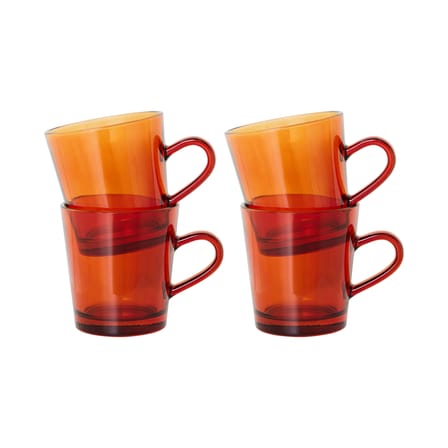 Tasse à café 70s glassware verre orange / Set de 4 - 23 cl - HK LIVING