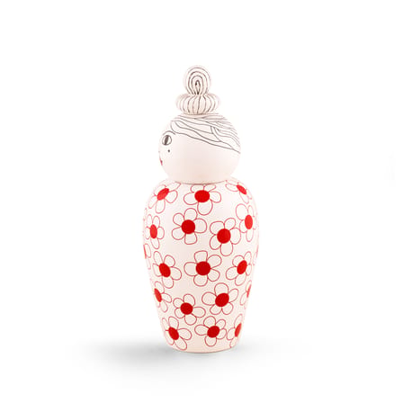 Vase avec couvercle Canopie Pepa céramique rouge / Avec couvercle - Seletti
