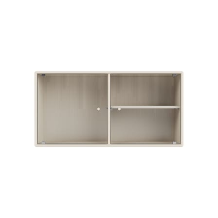 Rangement mural Ripple I bois blanc / Vitrine - L 69,6 x P 20 x H 35,4 cm / Verre ondulé - MONTANA