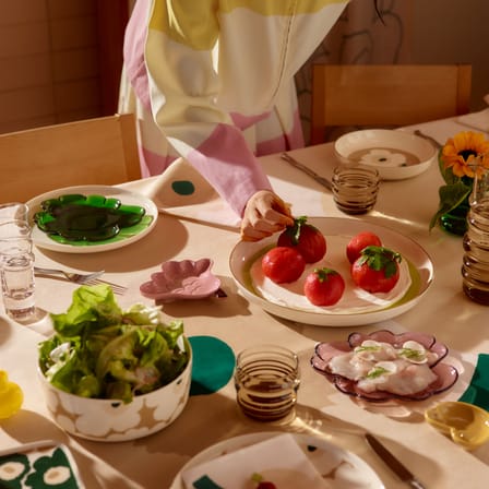Assiette Unikko céramique beige / Ø 25 cm - Marimekko