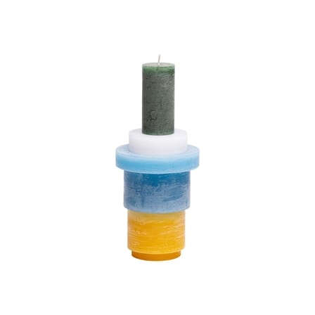 Bougie Stack 03 / 5 modules empilables bleu jaune vert - Combustion 80 heures - STAN EDITIONS