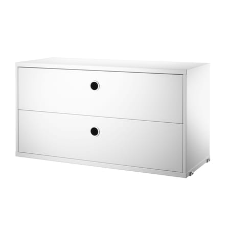 Caisson / 2 tiroirs blanc - L 78 x P 30 x H 42 cm - String Furniture
