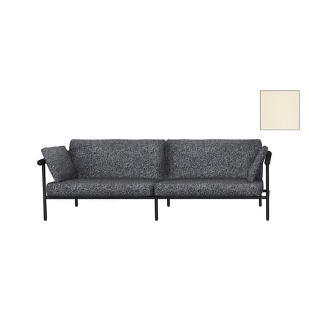 Canapé droit X-Ray métal tissu blanc noir / L 196 cm - Tissu - Matériel d'exposition / Seconde vie - La Chance