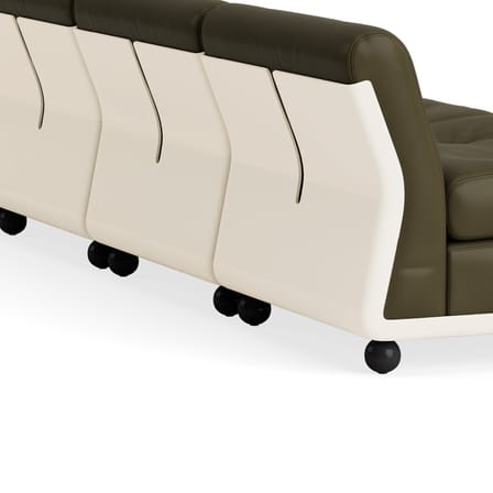 Canapé modulable Amanta cuir / 4 places - L 317 cm / Réédition 1966, Mario Bellini - Hay