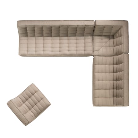 Canapé droit N701 tissu beige / 3 places - L 210 cm - Ethnicraft