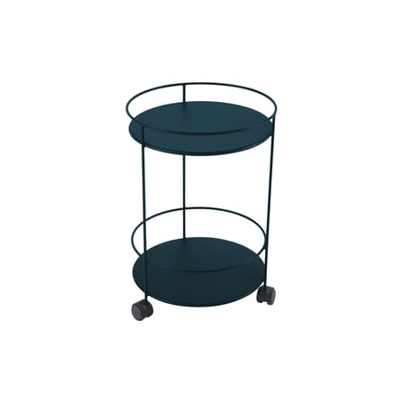 Chariot Guinguette métal bleu /Ø 40 x H 62 cm - Plateau plein - Fermob