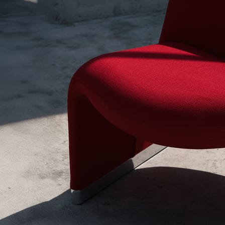 Fauteuil rembourré Alky tissu rouge / Giancarlo Piretti, 1970 - ANONIMA CASTELLI
