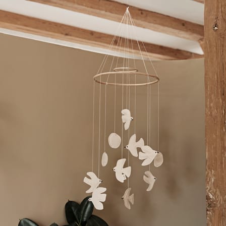 Gioco sospeso per bebè Swif Bird tessuto bianco - Ferm Living