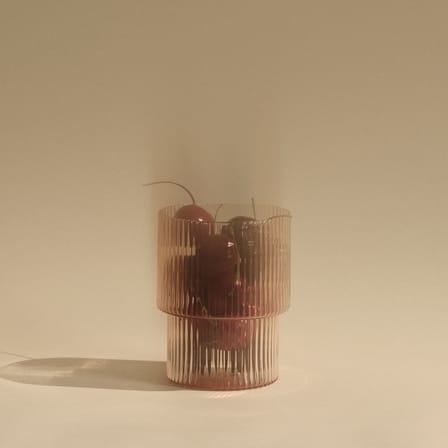 Glas Ripple glas rosa / 4er-Set – Ø 7 x H 9 cm (20 cl) - Ferm Living
