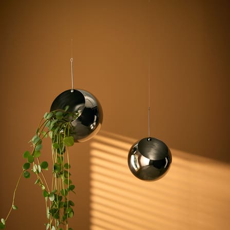 Globe Small Hanging flowerpot metal silver / Ø 17 cm - AYTM