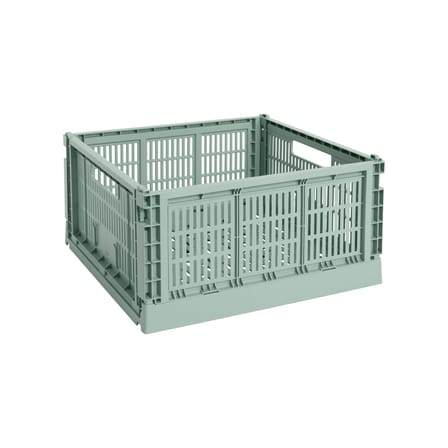 Panier Colour Crate plastique vert Large Square / 42 x 42 cm - Recyclé - Hay