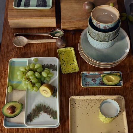 Piatto da dessert 70s ceramics ceramica blu / 7,7 x 18 cm - HK LIVING