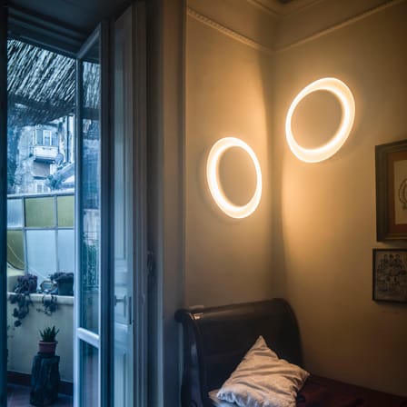 Applique Bahia Mini LED plastique blanc / Plafonnier - 55 x 53 cm - Foscarini