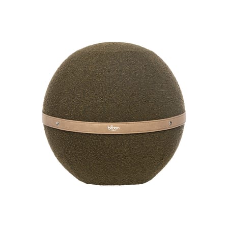 Pouf Bouclette Regular vert / Ergonomique - Ø 55 cm / Laine bouclette - BLOON PARIS