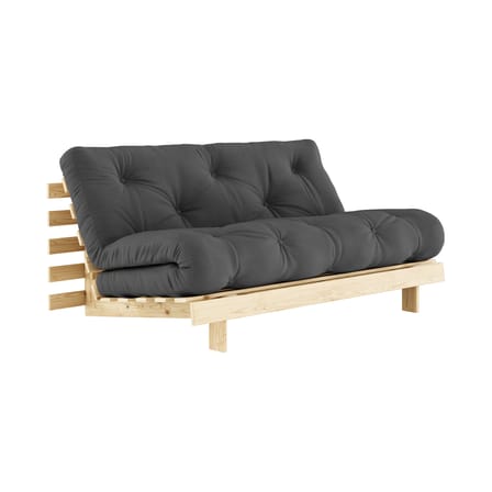 Schlafcouch Roots holz grau / B 160 cm - 3 Positionen / Struktur Pinie Klare Kiefer - KARUP