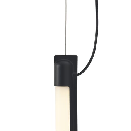 Sospensione Fine LED metallo nero / L 60 cm - Posizione verticale o orizzontale - Muuto