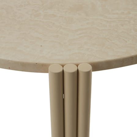 Table basse Tribus pierre beige / Ø 80 x H 45 cm - Travertin / Seconde vie - AYTM