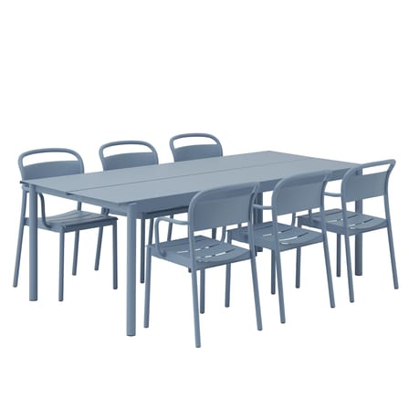 Table rectangulaire Linear métal bleu /  220 x 90 cm - Muuto