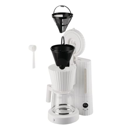 Cafetière filtre Plissé plastique blanc / Programmable - 1,5 L/10 tasses - Alessi